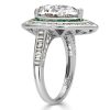 Pear Cut Double Halo Engagement Ring in Sterling Silver