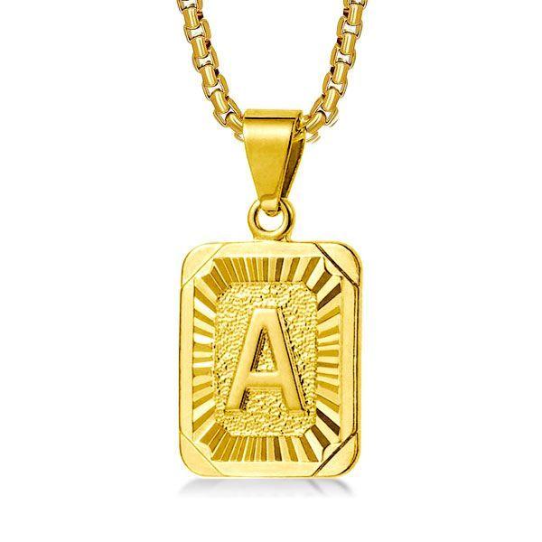 14K Gold Plated Sterling Silver Initial Pendant Necklace - Personalized Letter Jewelry
