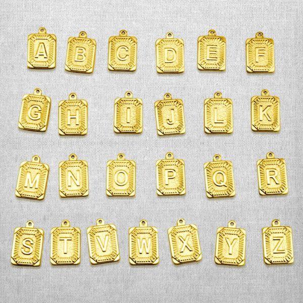14K Gold Plated Sterling Silver Initial Pendant Necklace - Personalized Letter Jewelry