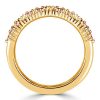 Baguette Ruby Half Eternity Wedding Band Ring - 18K Gold Plated Sterling Silver