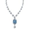 Radiant Cut Blue Topaz Pendant Necklace - 925 Sterling Silver