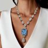 Radiant Cut Blue Topaz Pendant Necklace - 925 Sterling Silver