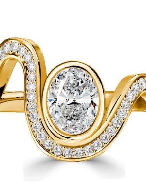 Oval Cut Sterling Silver Wedding Ring Set - Unique Engagement Ring for Women