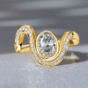Oval Cut Sterling Silver Wedding Ring Set - Unique Engagement Ring for Women