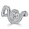 Oval Cut Sterling Silver Wedding Ring Set - Unique Engagement Ring for Women