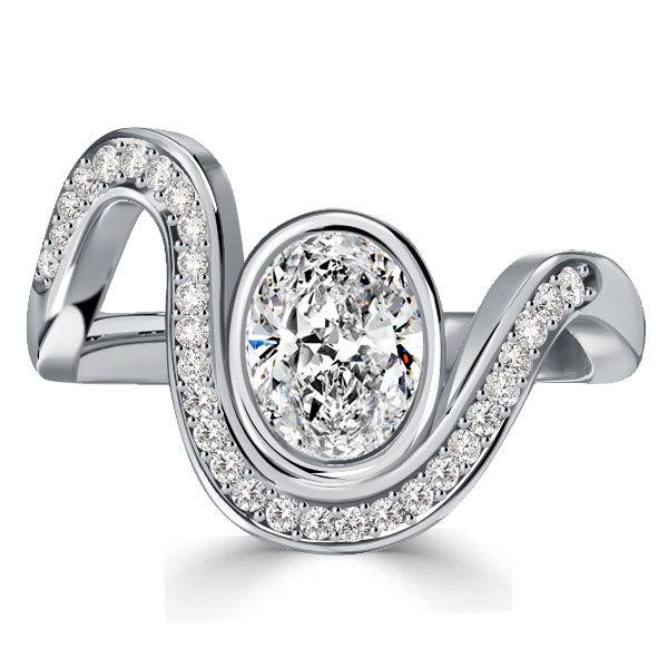 Oval Cut Sterling Silver Wedding Ring Set - Unique Engagement Ring for Women