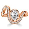Oval Cut Sterling Silver Wedding Ring Set - Unique Engagement Ring for Women