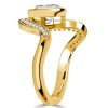 Oval Cut Sterling Silver Wedding Ring Set - Unique Engagement Ring for Women