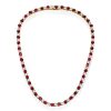 Alternating Ruby and White Sapphire Tennis Necklace in 925 Sterling Silver