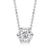 Sterling Silver Hexagon Solitaire Pendant Necklace - 0.84 CT. TW