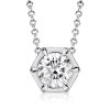 Sterling Silver Hexagon Solitaire Pendant Necklace - 0.84 CT. TW