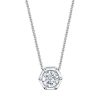 Sterling Silver Hexagon Solitaire Pendant Necklace - 0.84 CT. TW