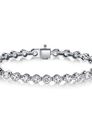 Round Cut Cubic Zirconia Tennis Bracelet for Women - Sterling Silver (10.08 CT. TW.)