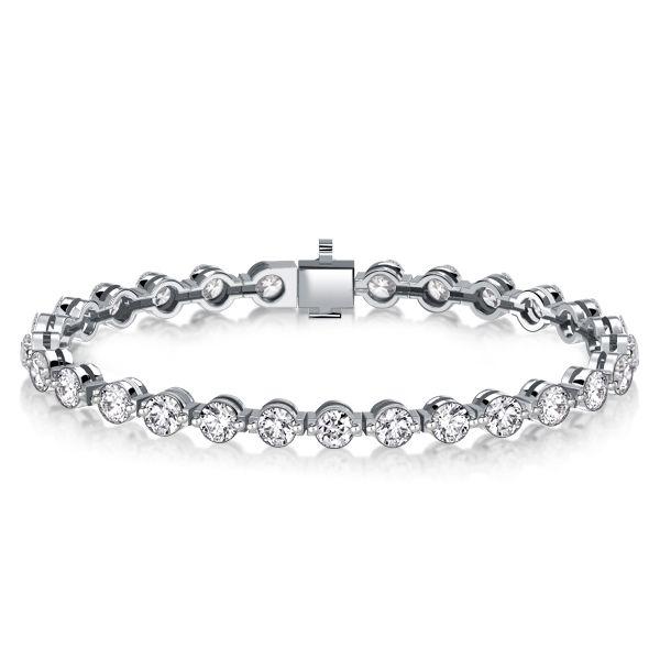 Round Cut Cubic Zirconia Tennis Bracelet for Women - Sterling Silver (10.08 CT. TW.)