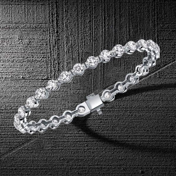 Round Cut Cubic Zirconia Tennis Bracelet for Women - Sterling Silver (10.08 CT. TW.)