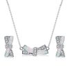 Sterling Silver Opal Knot Necklace and Earrings Jewelry Set