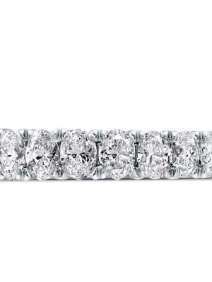 Sapphire & Created White Sapphire Half Eternity Wedding Band - Sterling Silver