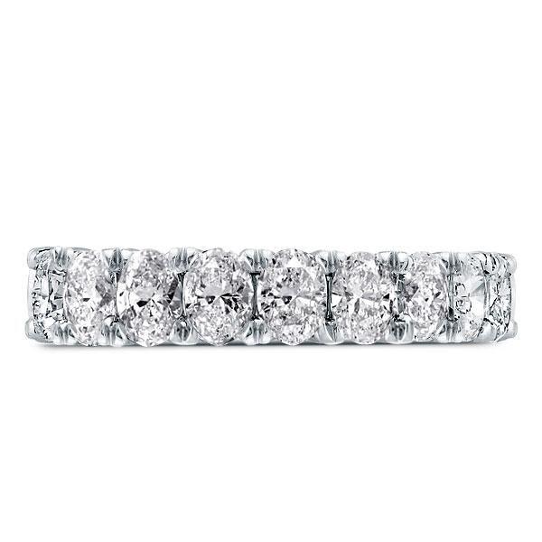 Sapphire & Created White Sapphire Half Eternity Wedding Band - Sterling Silver