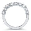 Sapphire & Created White Sapphire Half Eternity Wedding Band - Sterling Silver
