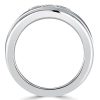 Triple Row White Sapphire Wedding Band | 2.35 CTW Anniversary Ring in Sterling Silver