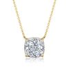 Cushion Cut Solitaire Pendant Necklace - 925 Sterling Silver, 4 CT TW