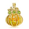 Halloween Pumpkin Opal Necklace - 18K Gold Plated Sterling Silver Pendant