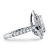 Pear Cut White Sapphire Engagement Ring Double Halo Sterling Silver Wedding Ring