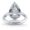 Pear Cut White Sapphire Engagement Ring Double Halo Sterling Silver Wedding Ring