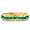 Emerald Eternity Band - Golden Baguette Ring in 18K Gold Plated Sterling Silver