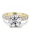 Classic Round Created White Sapphire Engagement Ring, 18K Gold Plated Sterling Silver