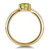 V-Design Pear Created Peridot Engagement Ring in 18K Gold Plated Sterling Silver