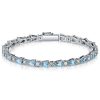 Pear Shaped Aquamarine Bracelet in 925 Sterling Silver, Wedding & Anniversary Jewelry
