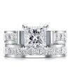 Royal Design White Sapphire Bridal Set in 925 Sterling Silver with 3.00 CT Center Stone