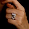 Royal Design White Sapphire Bridal Set in 925 Sterling Silver with 3.00 CT Center Stone