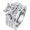 Royal Design White Sapphire Bridal Set in 925 Sterling Silver with 3.00 CT Center Stone