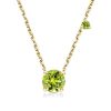Round Peridot Pendant Necklace for Women in 925 Sterling Silver