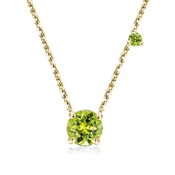 Round Peridot Pendant Necklace for Women in 925 Sterling Silver