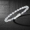 Sterling Silver Tennis Bracelet with Alternating Marquise and Round Cut Stones