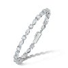 Sterling Silver Tennis Bracelet with Alternating Marquise and Round Cut Stones