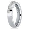 Unique Pear and Round Cut Stone Half Eternity Wedding Band in Sterling Silver