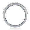Unique Pear and Round Cut Stone Half Eternity Wedding Band in Sterling Silver