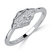 Art Deco Princess Cut Engagement Ring in 925 Sterling Silver with Rhodium Finish