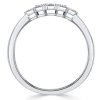 Art Deco Princess Cut Engagement Ring in 925 Sterling Silver with Rhodium Finish