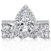 Pear Halo Bridal Set - 925 Sterling Silver, 6.35 CT TW
