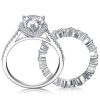 Pear Halo Bridal Set - 925 Sterling Silver, 6.35 CT TW