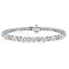 Milgrain Bezel Round Pearl Tennis Bracelet - 925 Sterling Silver, Vintage Style