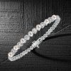Milgrain Bezel Round Pearl Tennis Bracelet - 925 Sterling Silver, Vintage Style