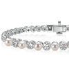 Milgrain Bezel Round Pearl Tennis Bracelet - 925 Sterling Silver, Vintage Style