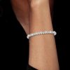 Milgrain Bezel Round Pearl Tennis Bracelet - 925 Sterling Silver, Vintage Style