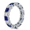 Princess Cut Sterling Silver Wedding Band - 7.65 CT. TW.